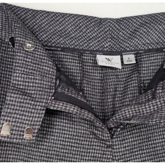 Worthington Size 8 District Check Modern Fit Wide Leg Women's Dress Pants - Picture 4 of 10
